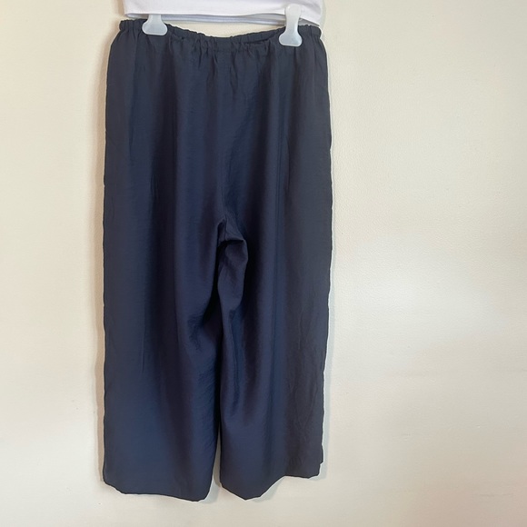 VINCE CAMUTO NWT Cropped Wide Leg Drawstring Pants Mood Indigo Size Small - Picture 4 of 4